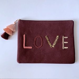 Stella & Dot LOVE Beaded Tassel Clutch